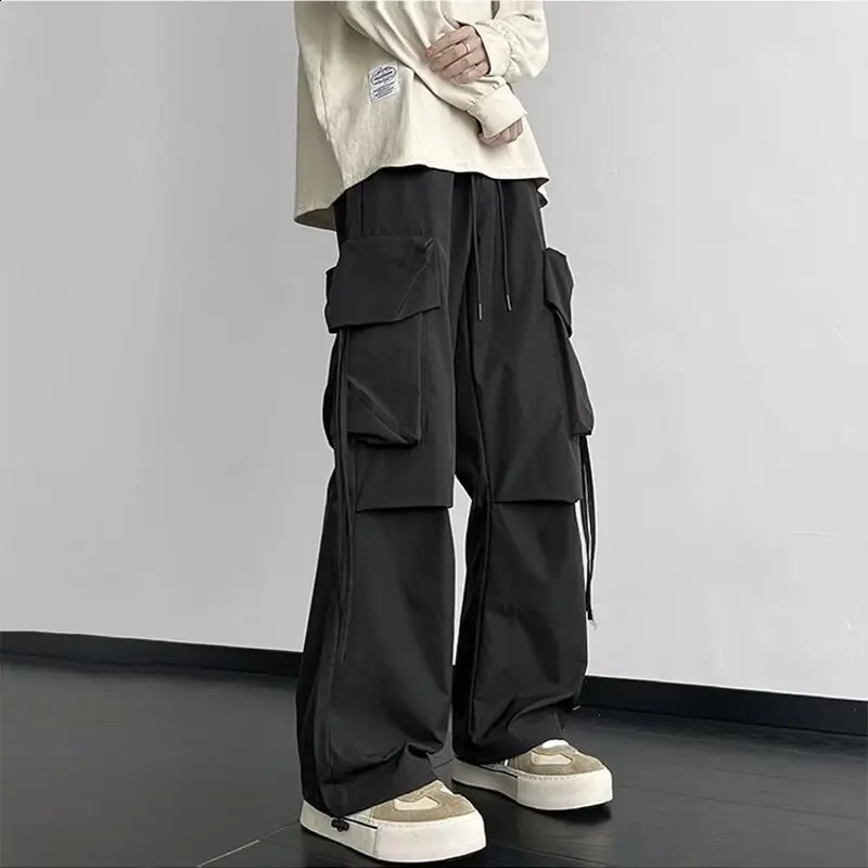 Mens Spring Fashion Casual Umbrella Pants Straight Pipe Student Work Pantalones Hombre 240823