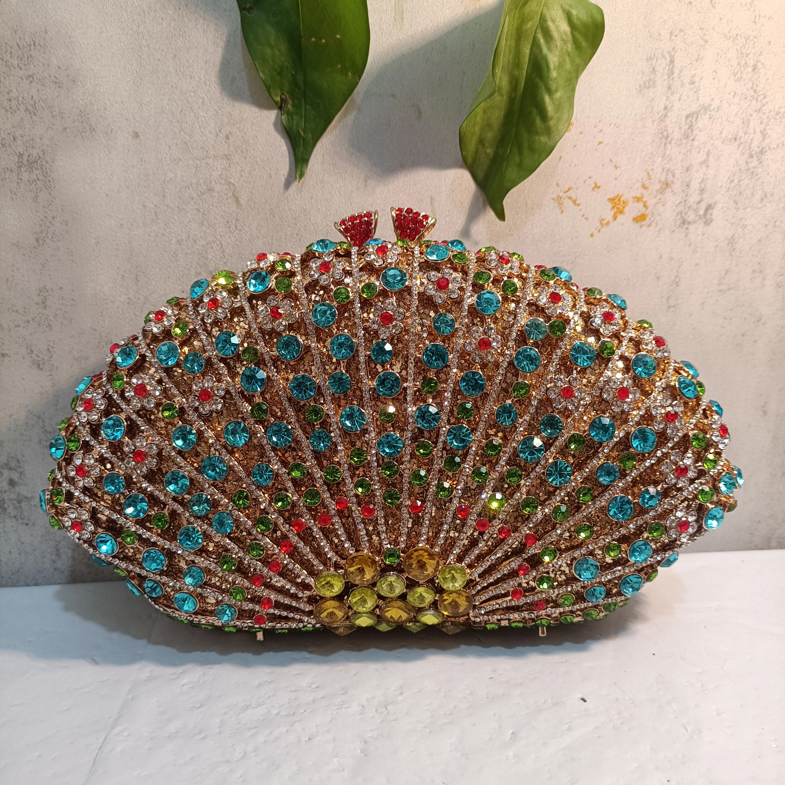 XIYUAN Womens Multi Color Crystal Dinner Party Handbag Diamond Hollow Evening Bag Wedding Flower Banquet Wallet 240823