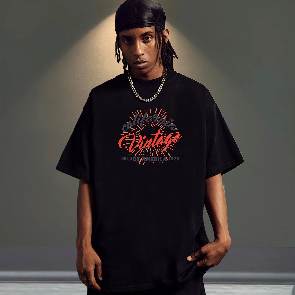 Classic T-Shirts 230g Cotton letter Casual Beach Oversized 4XL Breathable Short Sleeve Tshirts 2024 Tops