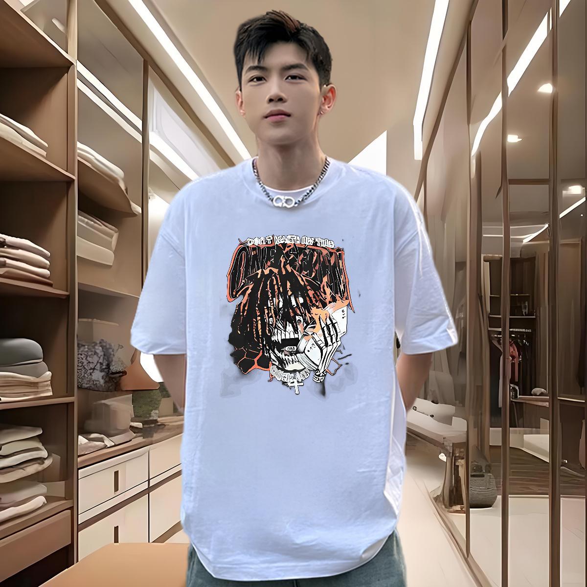 Designer Mens T Shirts 230g Cotton skull Hip Hop Customized Print O-Neck Short Sleeve Mens Tshirts Casual New Tops