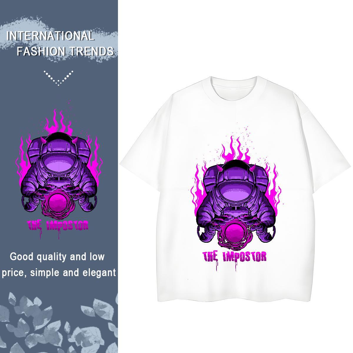 Lady Couples T Shirts 230g Pure Cotton planet Sports Street Wear Womens T Shirts Breathable Crew Neck Cartoon Anime Top Shirts
