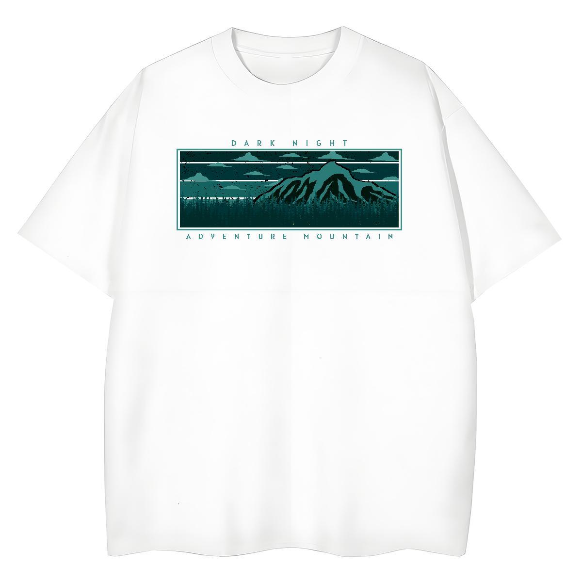 Unisex Womens Tshirts 230g Pure Cotton mountains Home Outdoor Women T Shirts Breathable Short Sleeve Black White Tee Shirt