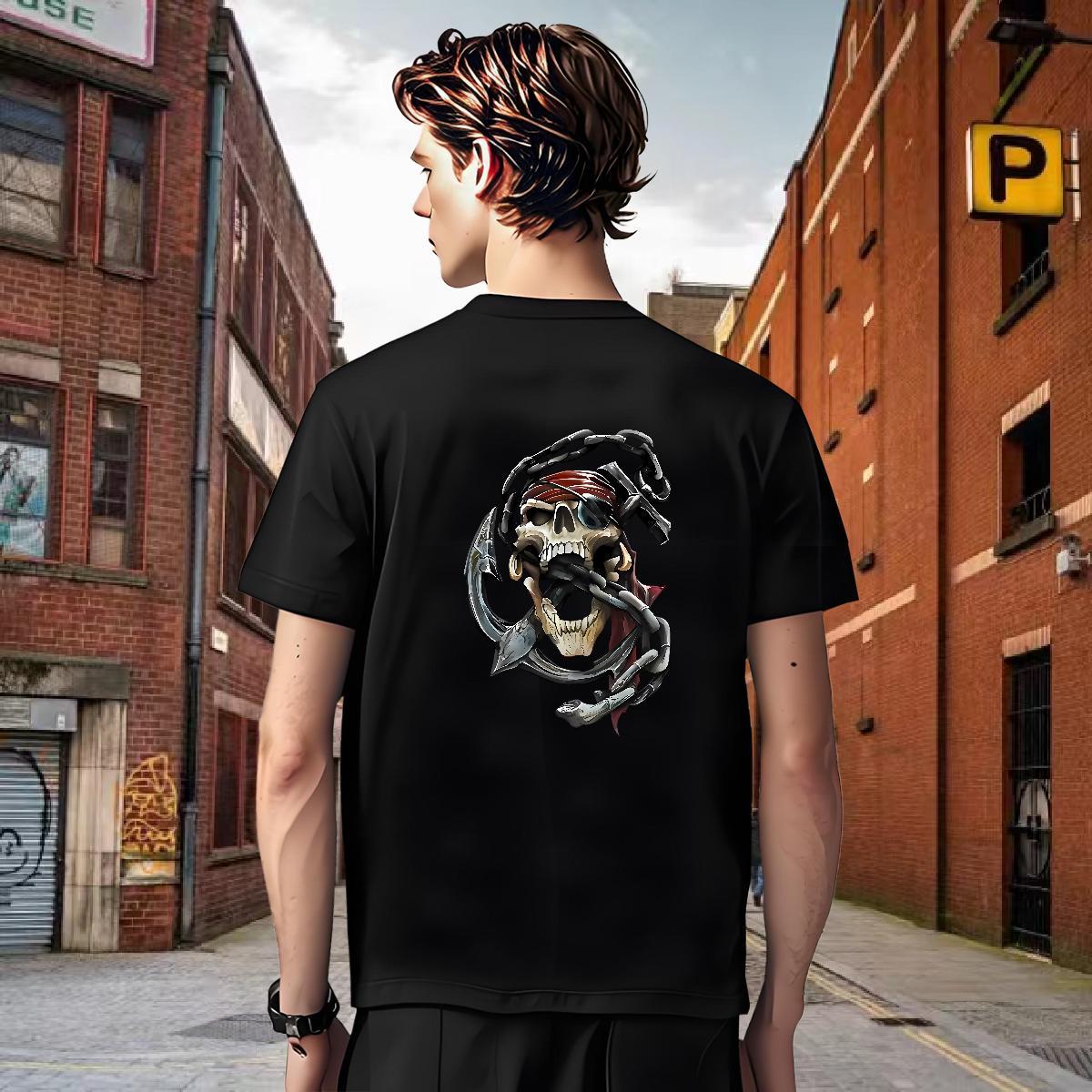 Cool Design T-Shirts for Men 100% Cotton 230g skull Sports Casual Graphic O-Neck Short Sleeve Couples T Shirts Brand Wear