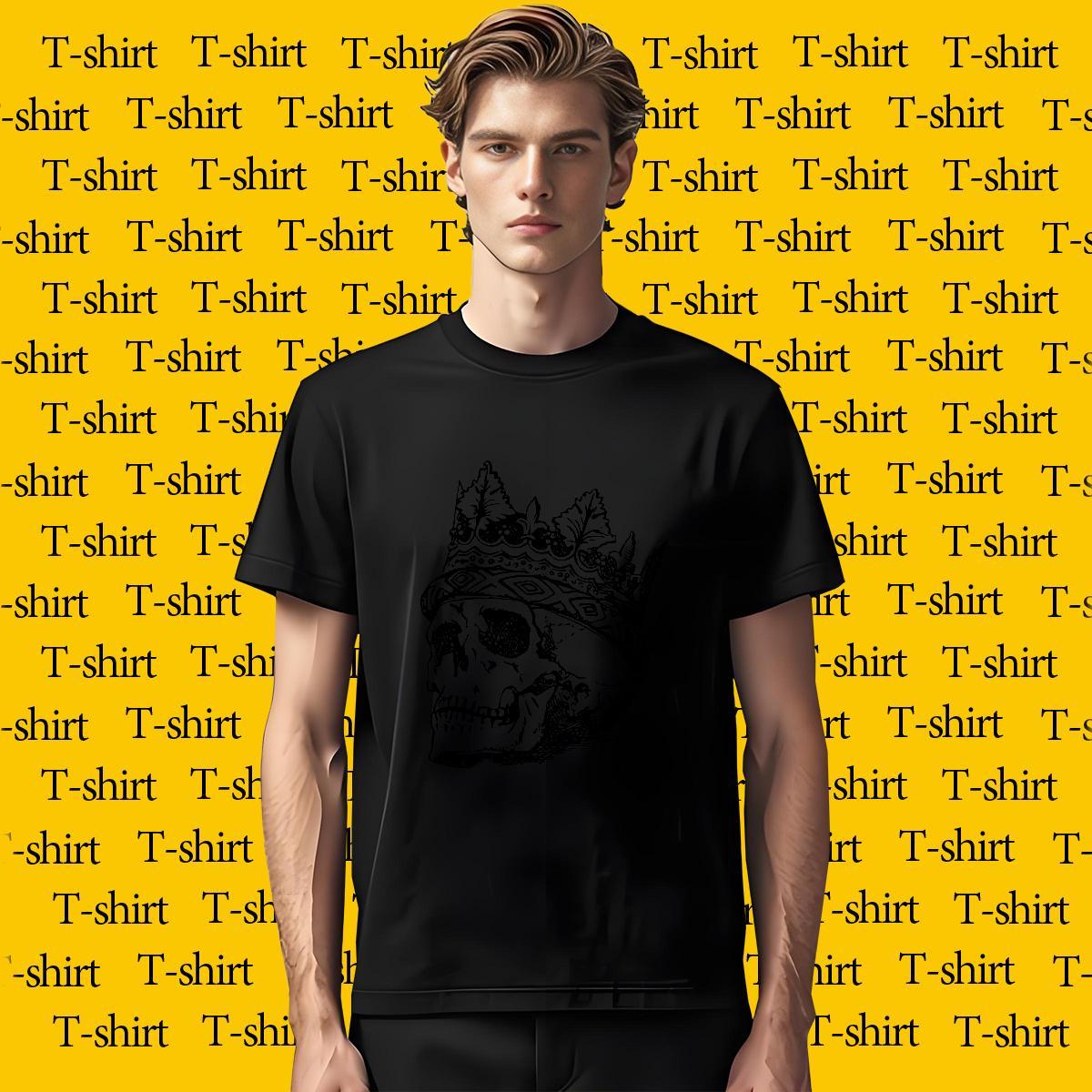 High Quality T-Shirts 100% Cotton 230g skull Sports Casual DIY Printed O-Neck Short Sleeve Men Tshirts Casual New Tees Shirts