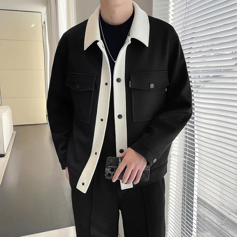 Autumn Cargo Jacket Men Korean Streetwear Fashion Loose Casual Vintage Ccoat Spring Jacket Outerwear 240822