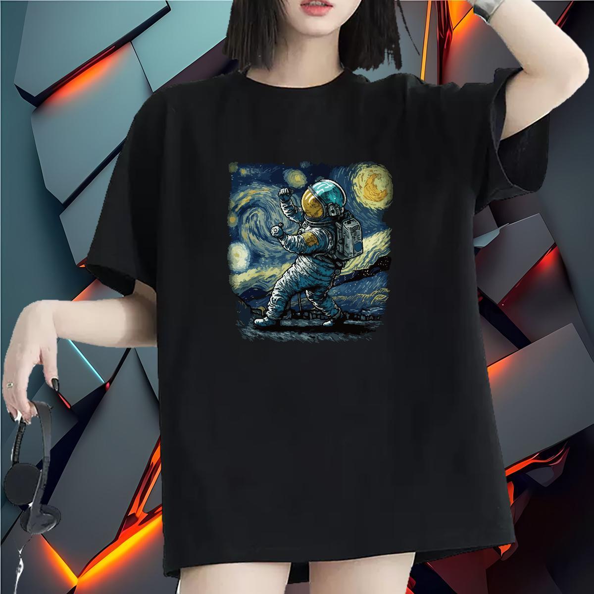 Designer Nice Womens Tshirts 230g Pure Cotton universe Casual Daily Wear Woman T Shirts Short sleeve Soft Oversized Tops Shirt
