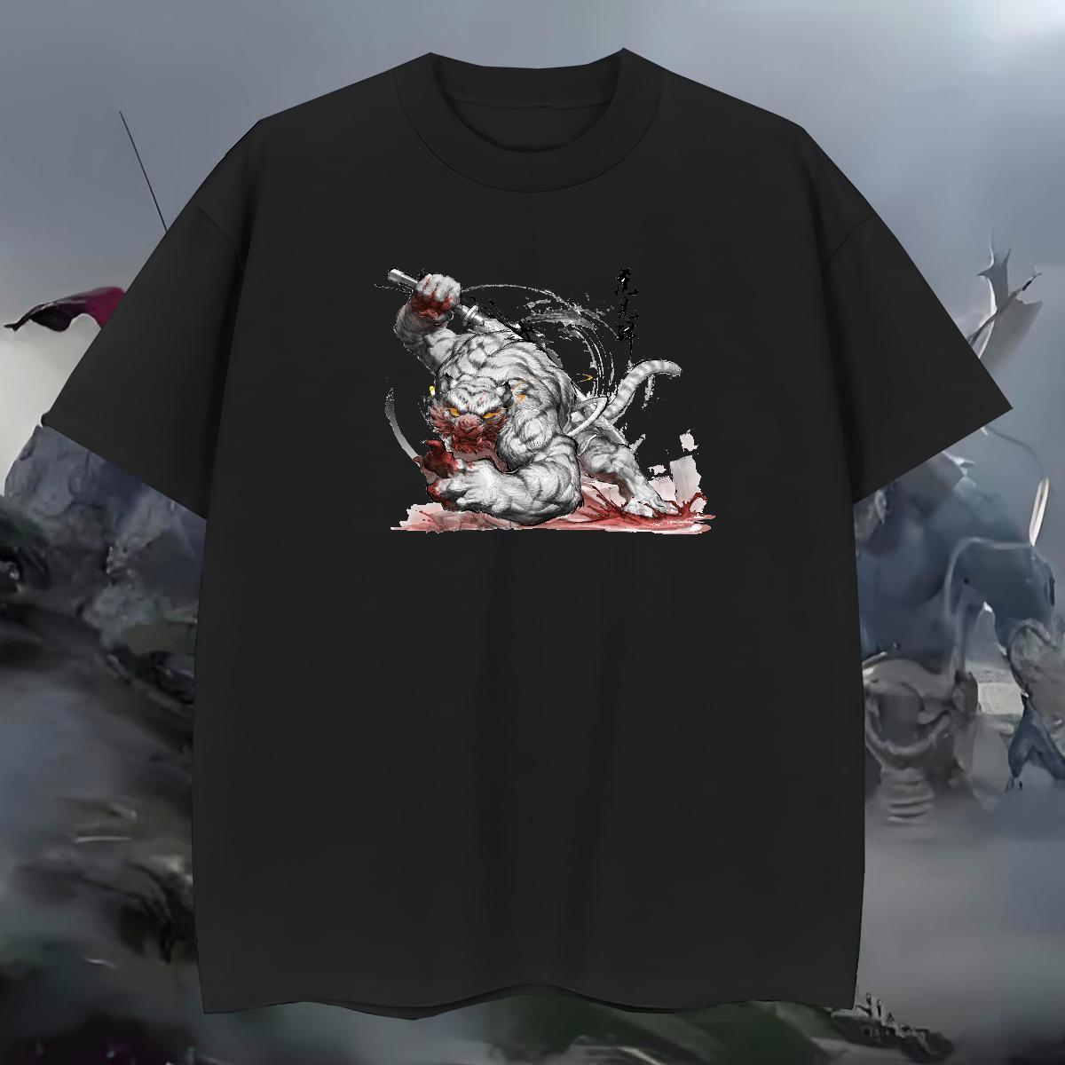 Wholesale Men T Shirts 230g 100% Cotton Street wear Hip Hop Crew Neck Men Clothes T-Shirt 2024 DIY Anime Tops