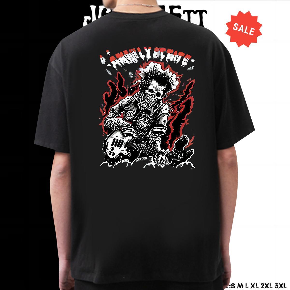 Cool Design T-Shirts for Men 230g Pure Cotton guitar Casual Custom Big Size Short Sleeve O-Neck Mens Tshirts Brand Tops Shirt