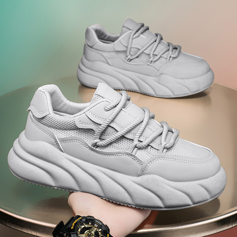 Ddmysports Men S Breathable New Casual Bread Board Sports Anti Slip Thick Sole Height Increasing Dad Trendy Shoes OUTDOOR