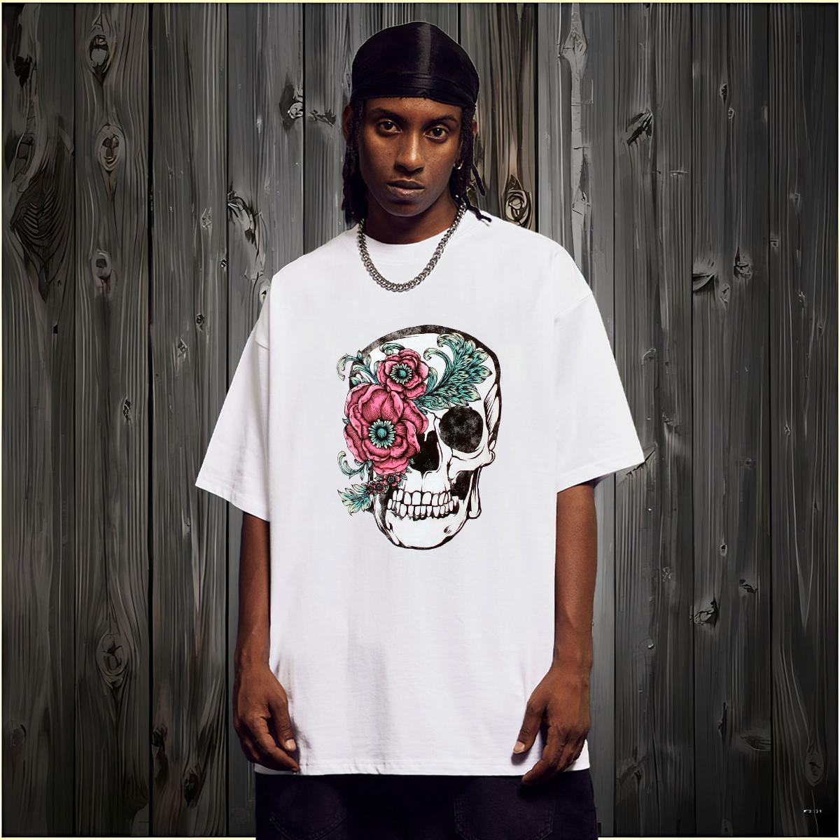 Classic Man T Shirts 230g 100% Cotton skull Daily Outfit DIY Anime Breathable Crew Neck Men Clothes T-Shirt Designer Tee Shirt