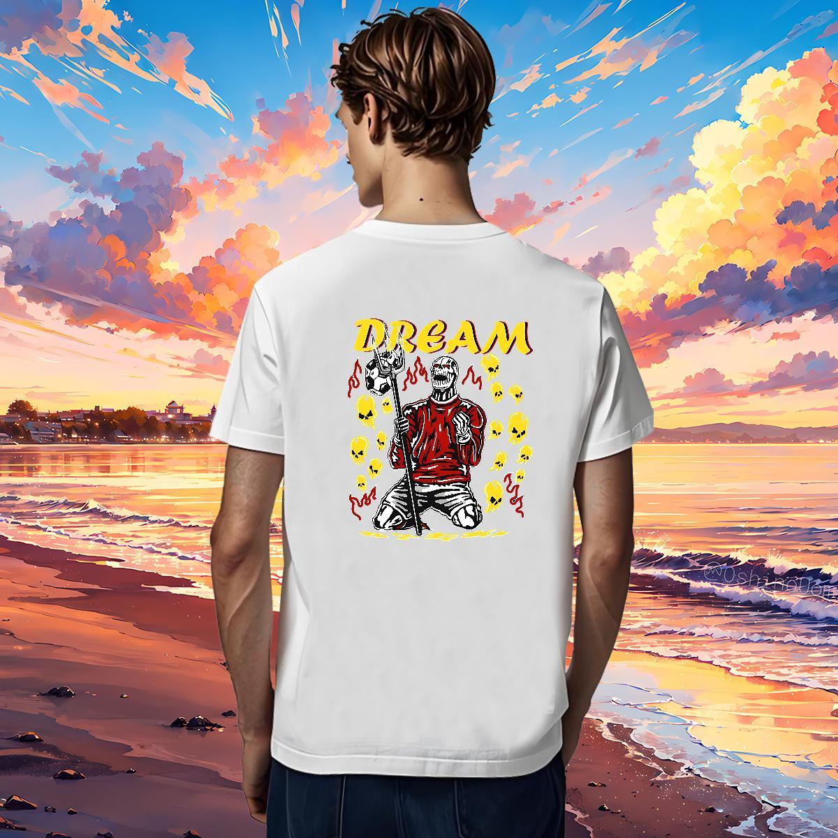 TOP Quality Mens T Shirts 230g 100% Cotton skull Street Casual Custom Print Oversized Crew Neck Couples T Shirts Fashion Designer Tshirts