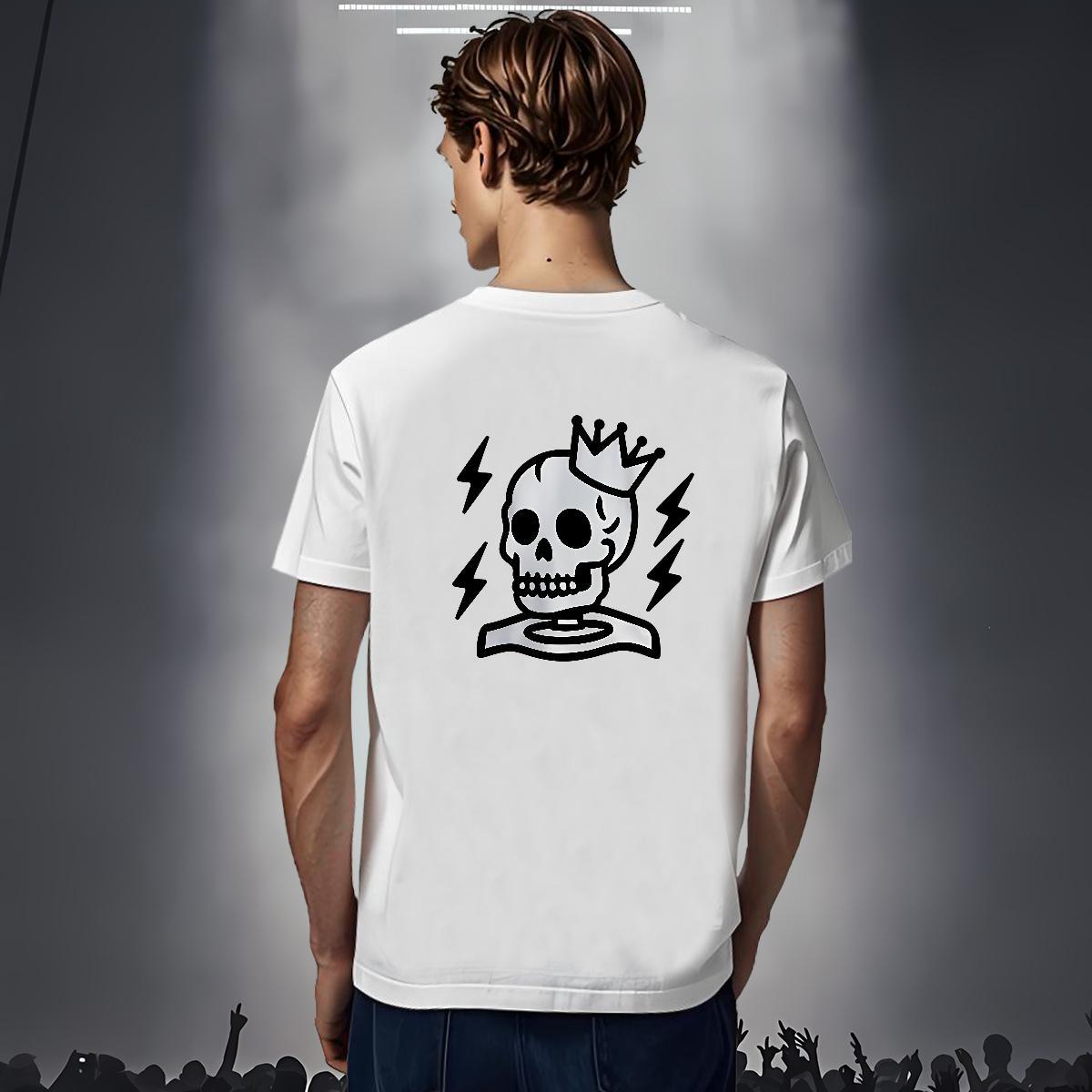 Cool Design T-Shirts 100% Cotton 230g halloween Hip Hop White Plus Size Round Neck Short Sleeve Men Tees Customized Clothings
