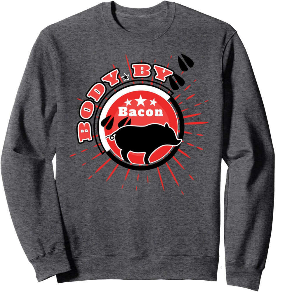 Long Sleeve Shirts for Men sweatshirt Body By Bacon Cute Pig Artwork Funny Birthday Gift Sweatshirt T shirt Tee Streetwear Casual tops clothes