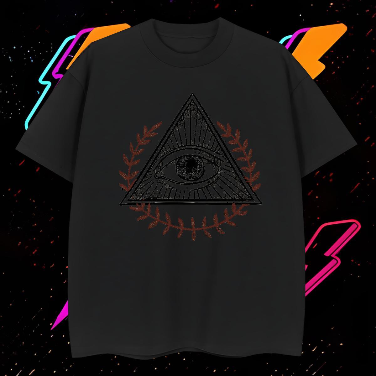 Free Shipping T-Shirts 230g Cotton eye of the devil Summer Casual Black White Breathable Short Sleeve Men Tops Tees Fashion New Top Tees