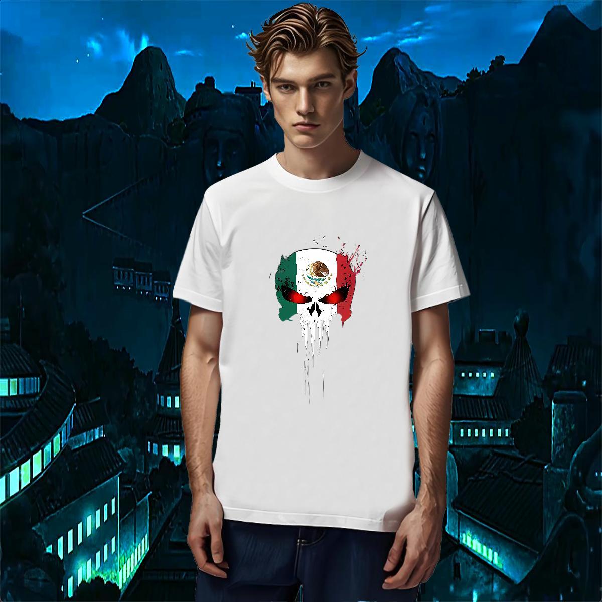 Classic Men T Shirts 100% Cotton 230g skull Daily Outfit Custom Printed Crew Neck Breathable Tshirts 2024 New Tees