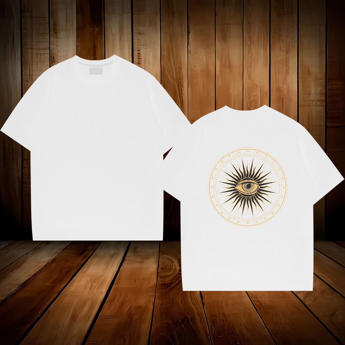 High Quality T-Shirts 100% Cotton 230g eyes Casual Beach Anime Print Pure Cotton Tshirts Free Shipping Top Tees