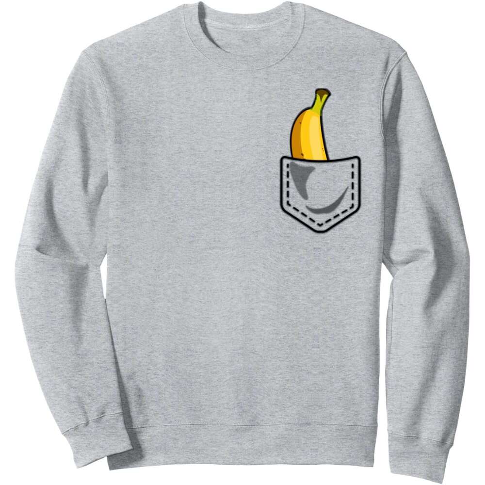 Long Sleeve Shirts for Men sweatshirt Funny Banana Pocket Cool Summer Great Vegan Gift Sweatshirt T shirt Tee Streetwear Casual tops clothes