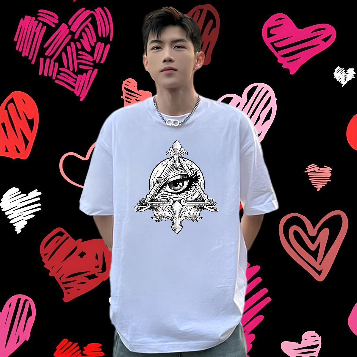 Soft T shirt 230g 100% Cotton eye of the devil Outdoor Oversized 4XL Pure Cotton Men Tshirts Fashion New Top Tees