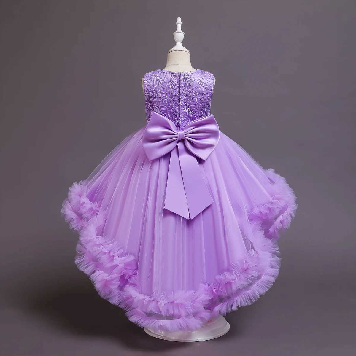 Flower girl princess sequins baby wedding Christmas party tracking dress elegant dress for teenagers and children 3-14 years W240823