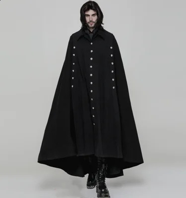 Spring and Autumn Edition Mens Youth Cape Coat Fashion Mens bat shirt Super Long Cape Coat with everything 240822