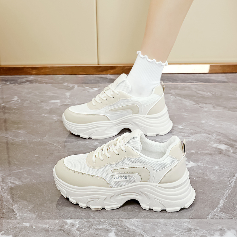 Ddmysports NS Korean Version New Dad Women Spring Student Sports Running Casual Shoes Thick Sole Height QR J OUTDOOR