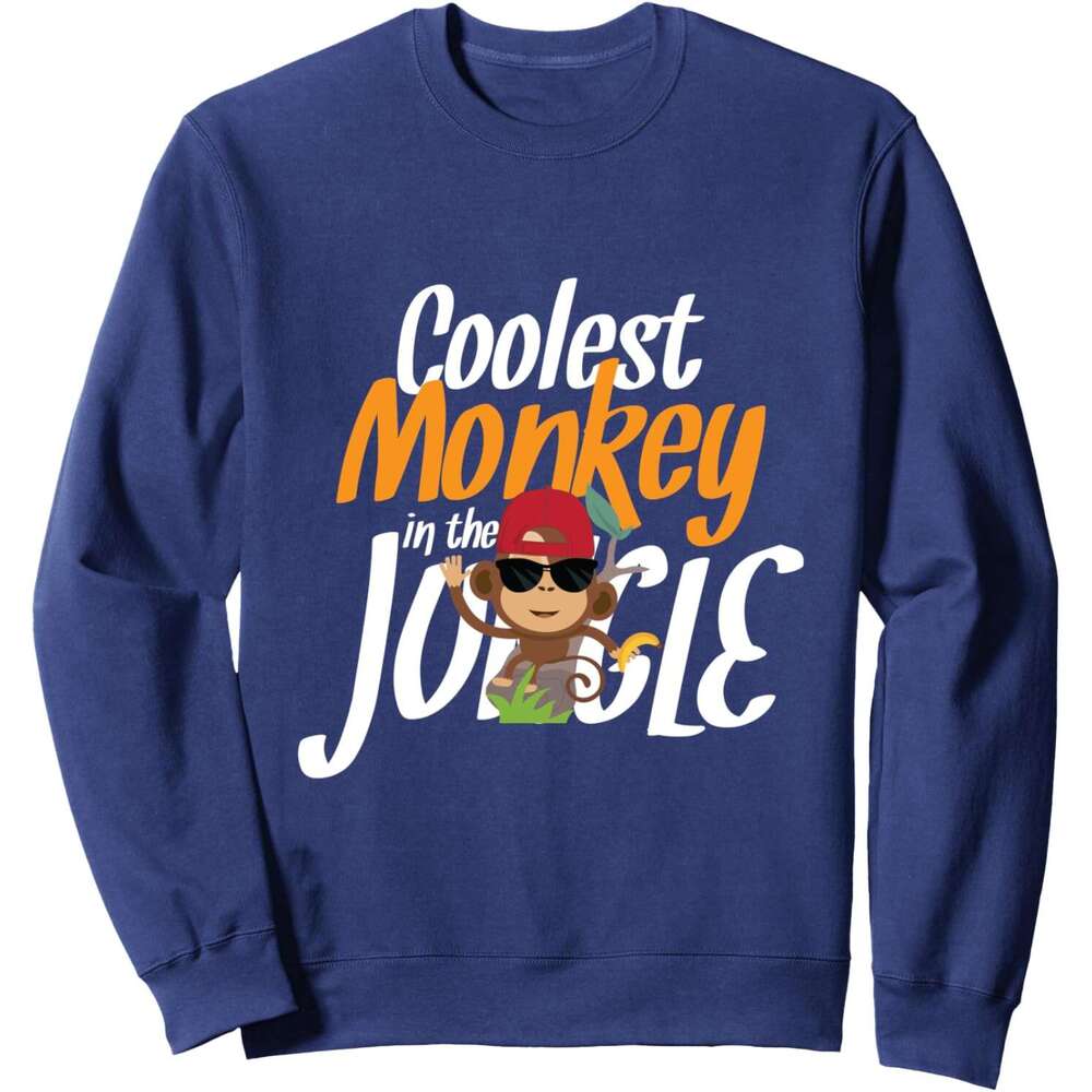 Long Sleeve Shirts for Men sweatshirt Coolest Monkey In The Jungle Funny Novelty Gift Sweatshirt T shirt Tee Streetwear Casual tops clothes