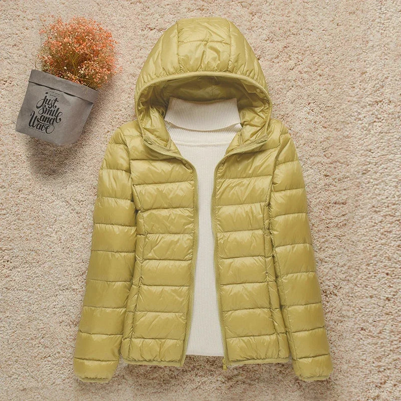 womens cold jacket winter light white duck down ultrathin inflatable portable windproof 240823