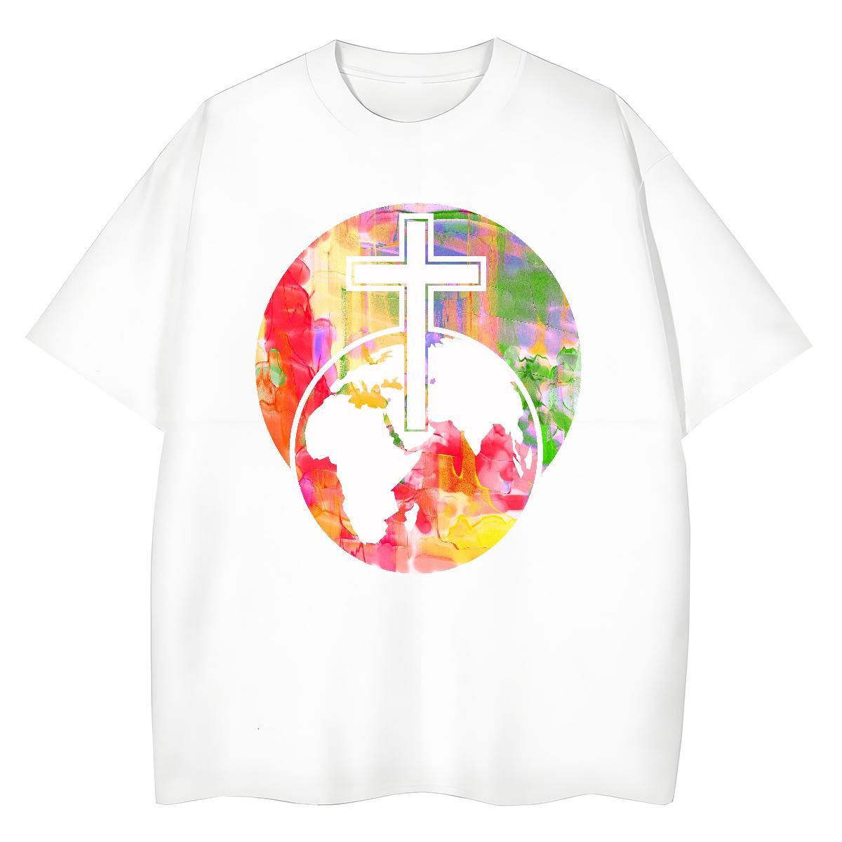 Wholesale Women Tshirts 100% Cotton 230g painting Beach T Shirts Women Breathable Custom Cartoon Clothings