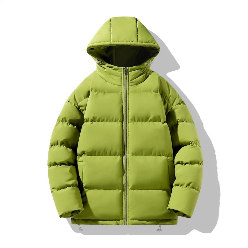 Neutral Winter Jacket Mens Warm Parkas Thick Coat Stand up Collar Solid Color Casual Parka Fashion Street Wear 240822