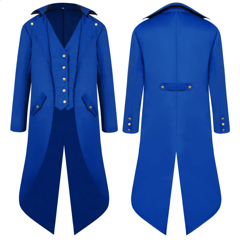 Men Renaissance Steampunk Tailcoat Halloween Costumes Vintage Green Pirate Victorian Gothic Medieval Jacket Vintage Frock Coat 240822