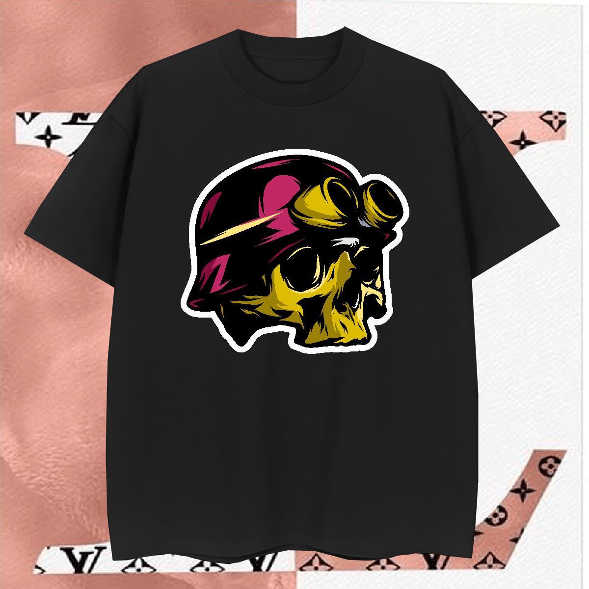 Designer T shirt 100% Cotton 230g skull Street Custom Print Oversized Crew Neck Breathable Couples T Shirts Classic Tee Shirt