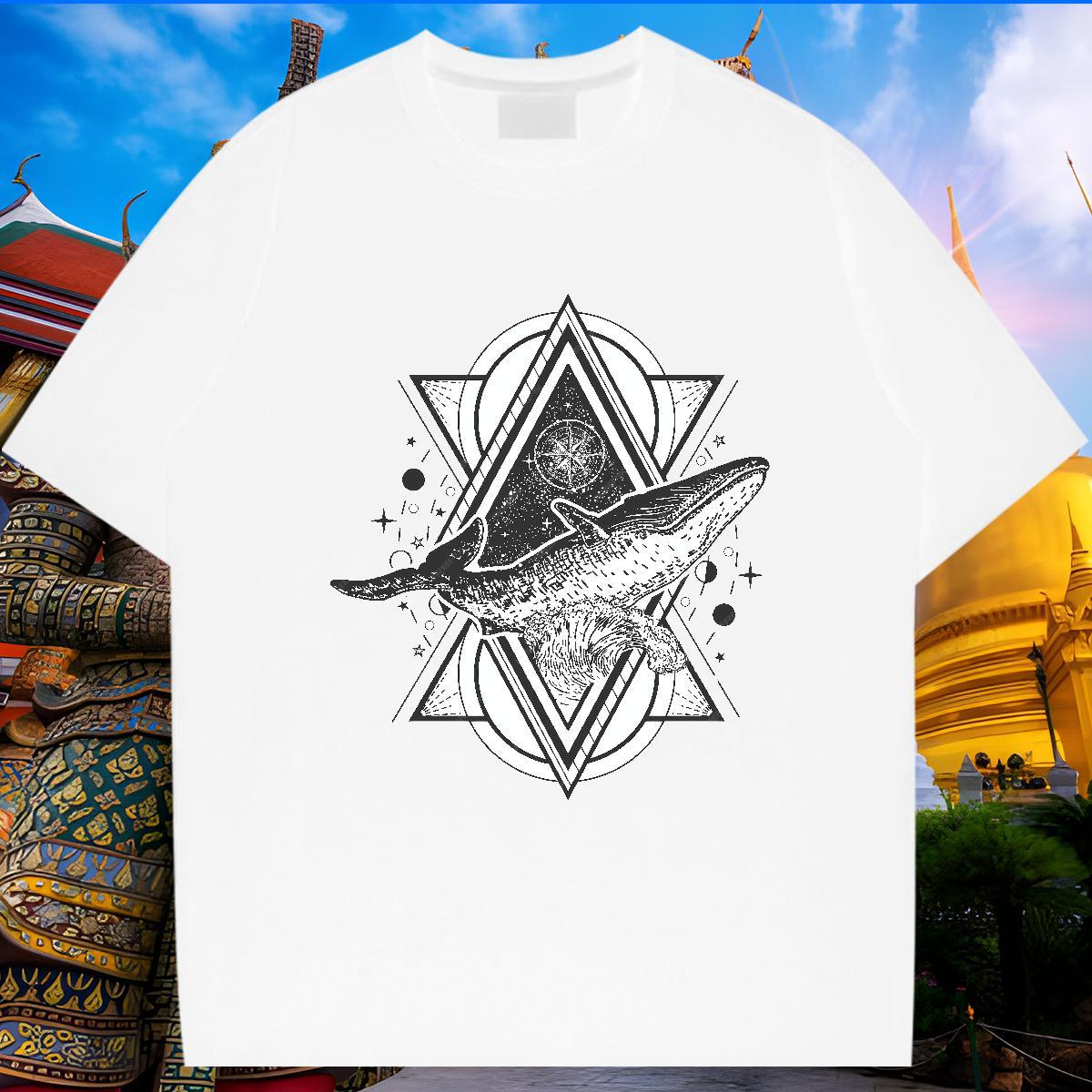 Popular Man T Shirts 230g Cotton shark Street Customized Short Sleeve Soft Tshirt for Man Woman 2024 Tees