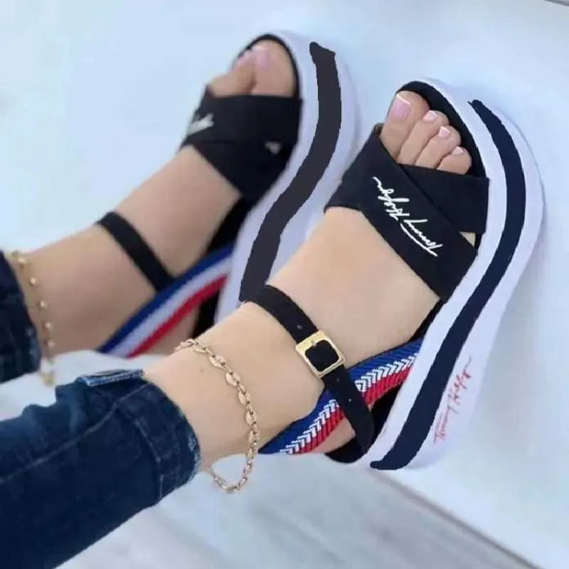 Summer Apartment Platform Sports Womens New Designer Casual Shoes Fashion Slide New Walking Running Sandals Large Size XW6.4