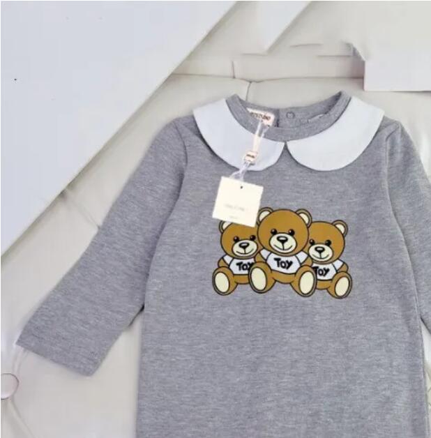 Rompers Newborn Baby Girl Romper Cotton Clothes Print Cute Cartoon Bear New Born Baby Girls Jumpsuits Hat Bibs Outfit 3pcs/setY2501195TMN