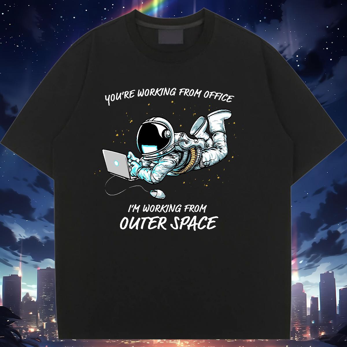 Comfortable Couples T Shirts 230g Pure Cotton cosmonaut Spring Summer T Shirts Women Breathable Short Sleeve Cartoon Print Tshirts