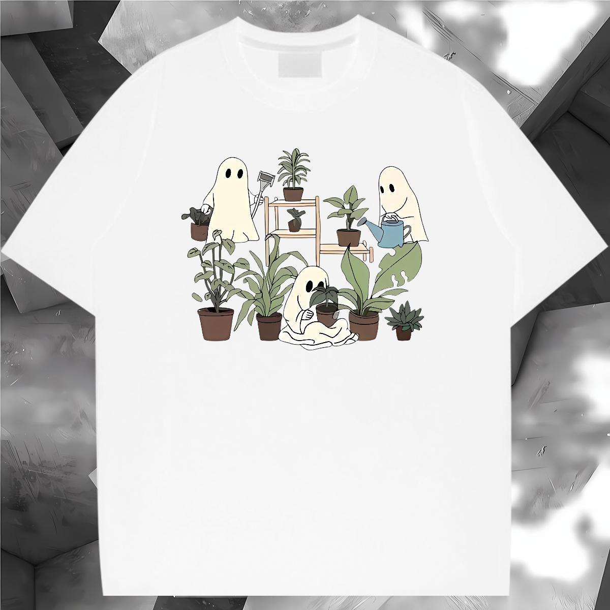 Free Shipping Man T Shirts 230g Pure Cotton halloween High Street Hip Hop White Plus Size Breathable Soft Couples T Shirts Custom Tshirts