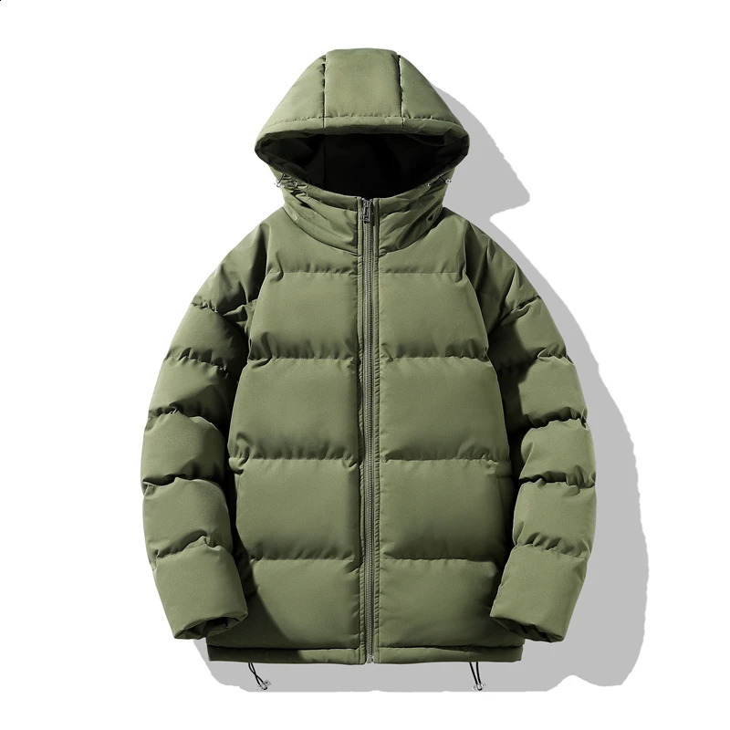 Neutral Winter Jacket Mens Warm Parkas Thick Coat Stand up Collar Solid Color Casual Parka Fashion Street Wear 240822