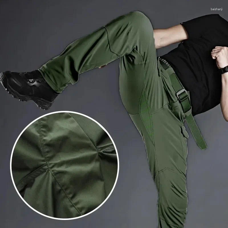 Mens Tracksuits Summer Sets Mens Outdoor Breathable Multiple Pockets Combat Long Sleeve Shirts Cargo Pants Suits Male