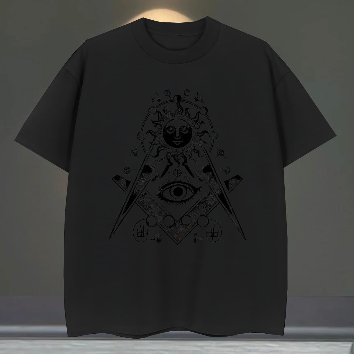 Designer Man T Shirts 230g Cotton eye of the devil Anime Printing Street Custom Cartoon Breathable Short Sleeve Men Tshirts New Designer Clothings