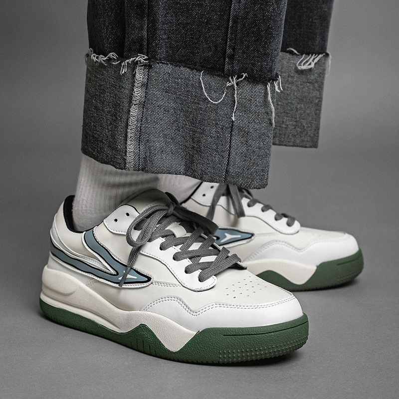 Ddmysports Spring New Men S Board With Thick Sole And Increased Height Color Blocked White Male Student Casual Shoes Breathable Sports OUTDOOR