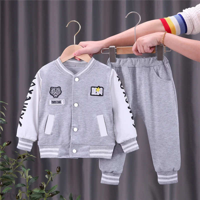 Kids Baseball Clothing Sets Boys Girls Casual Sports Suit Coat Pant 2Pcs Spring Autumn Thin Baby Tracksuit Outfits 1-4Y 240813