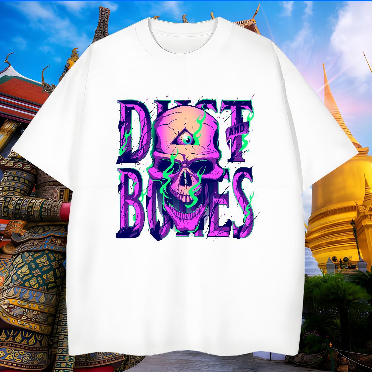 Classic T Shirts Men 230g Pure Cotton skull Casual Oversized 3XL 4XL Breathable Men Tees Designer Fashion Polos