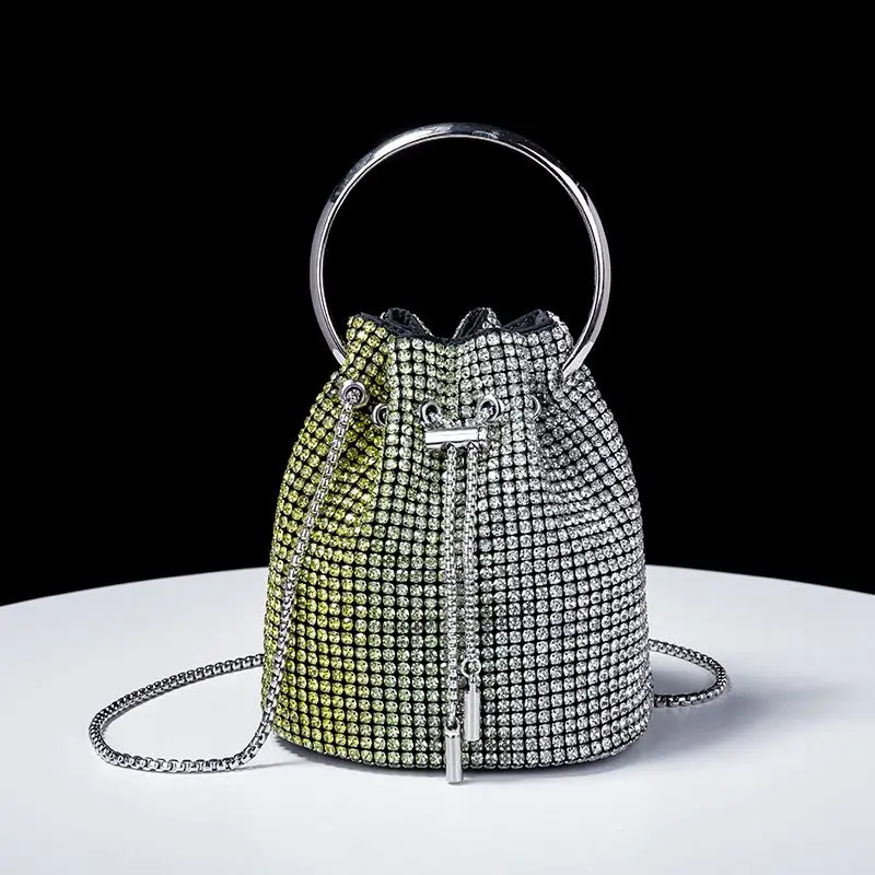 Womens Bag A W Bucket Inlaid Dia Fashion Dinner y Single Shoulder ner Handbag 240823 6a45 4