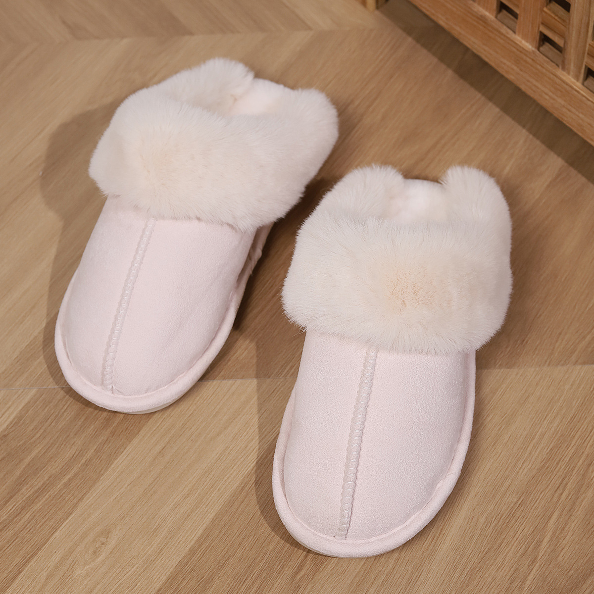 Cozy 2024 Home Slippers: Plush NEW hot Wool Blend, Warm Thick Indoor Flat Shoes for Men & Women