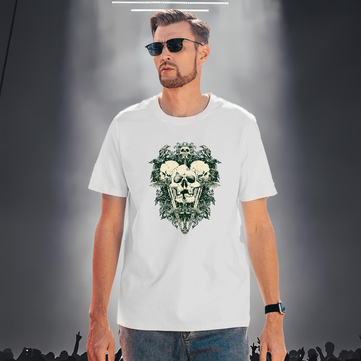 Brand Man T Shirts 100% Cotton 230g skull Outdoor DIY Printed Crew Neck Men Tops Tees Stylist Tops Shirt
