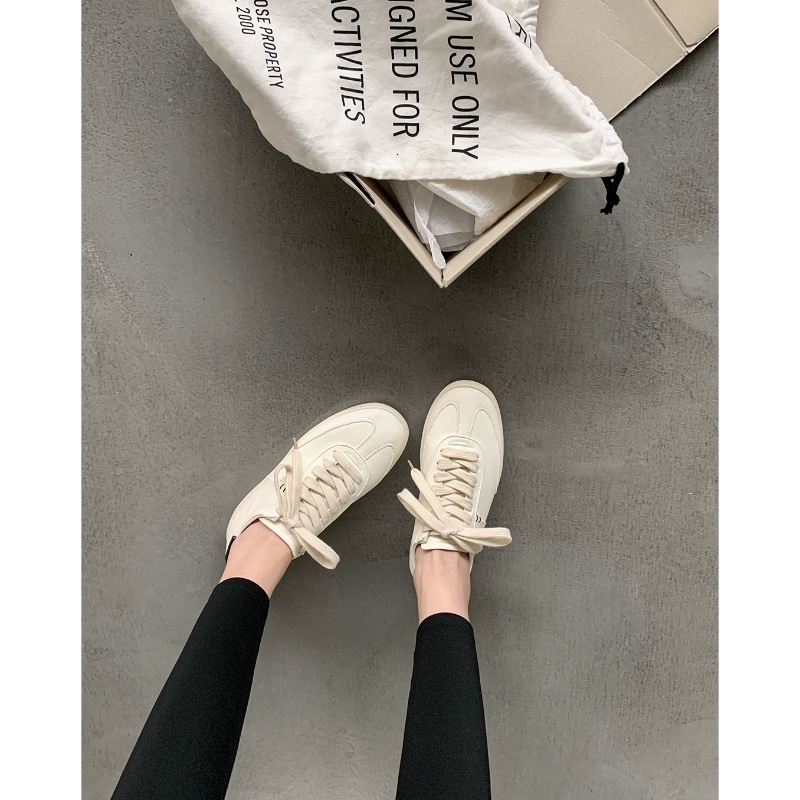 Ddmysports Cowhide Version Su Yinyin S Same Super Soft Sticky Old Lazy Thick Soled Sports And Leisure Moral Training For Women White Shoes OUTDOOR