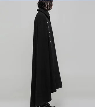 Spring and Autumn Edition Mens Youth Cape Coat Fashion Mens bat shirt Super Long Cape Coat with everything 240822