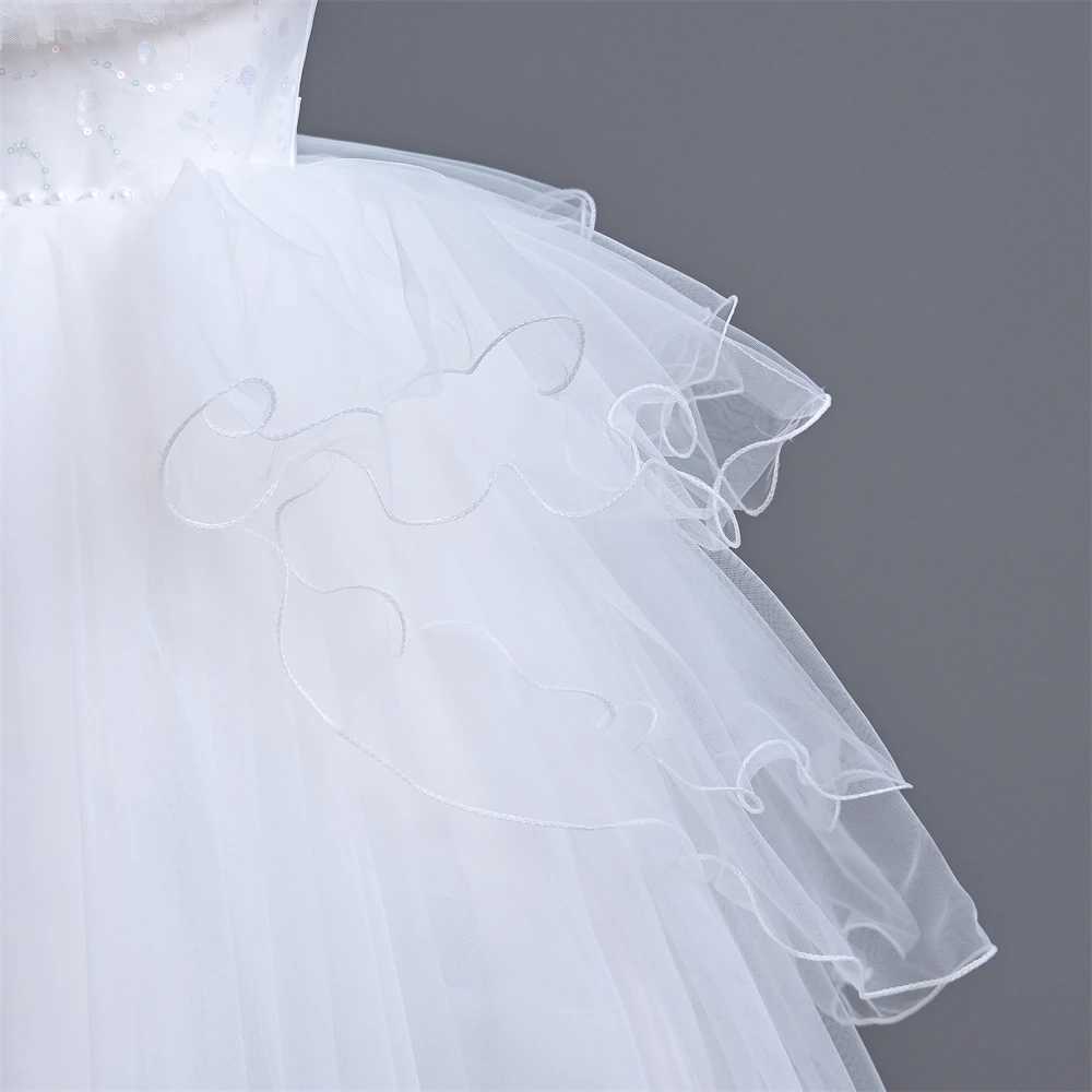 Yoliyolei Ruffle Birthday Dress Luxury Girls Changbai Ball Dress Adjustable Waist Wedding Dress 13 Years Old W240823