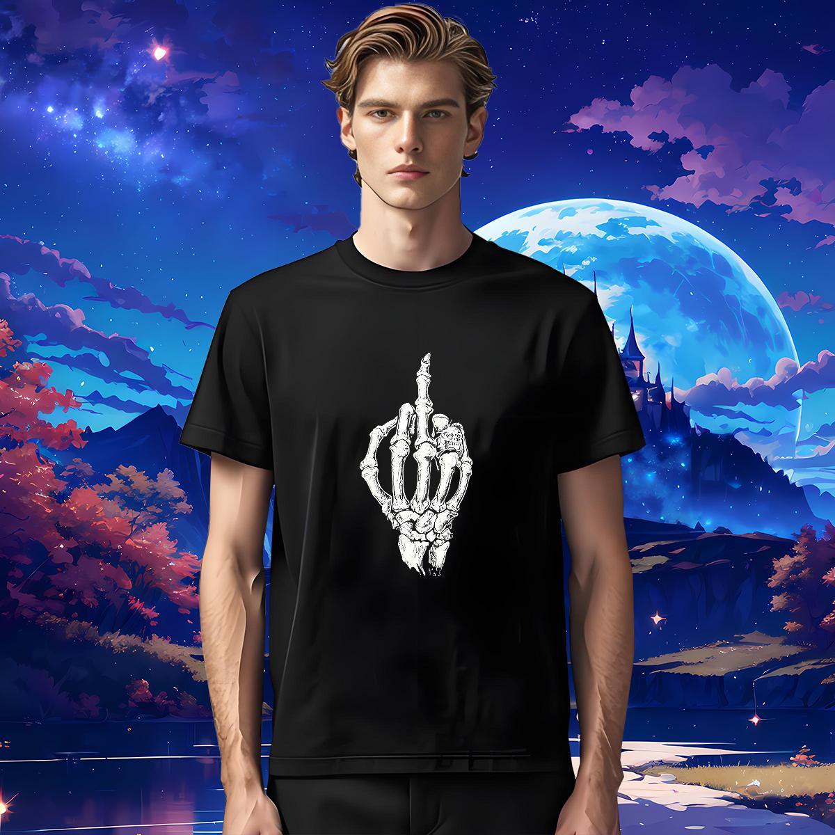 Soft Mens T Shirts 230g Pure Cotton skull Casual Plus Size Custom Breathable Short Sleeve Couples T Shirts Fashion Design Tops Shirt