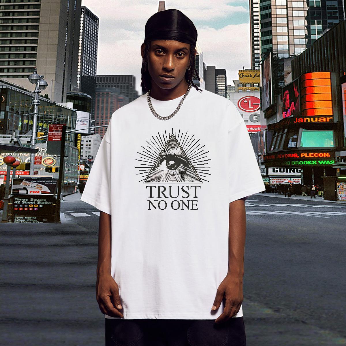 TOP Quality Man T Shirts 100% Cotton 230g eye of the devil High Street Hip Hop Custom Print Plus Size Round Neck Short Sleeve Tshirts 2024 Clothings